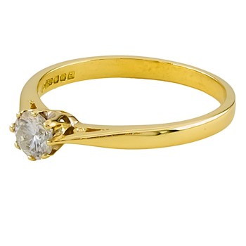 18ct gold diamond 0.33cts solitaire Ring size N